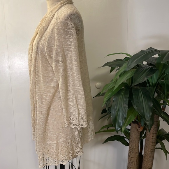 Dress Barn lace long sleeve open front cardigan - Picture 4 of 8